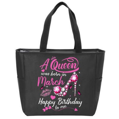 Black Queens are Born in March Wo Birthday Gift Zip Tote Bag