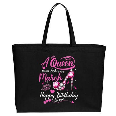 Black Queens are Born in March Wo Birthday Gift Cotton Canvas Jumbo Tote