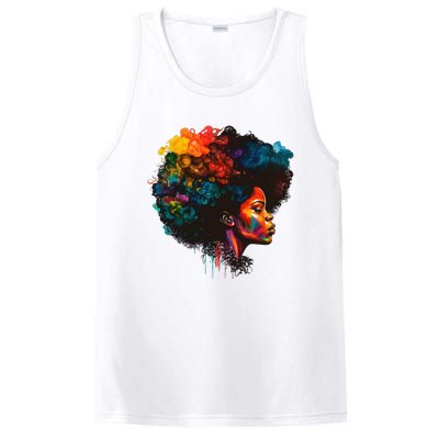 Black Queen Afro Melanin Dripping Juneteenth PosiCharge Competitor Tank