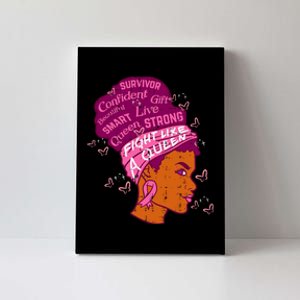 Black Queen African Women_ Pink Afro Breast Cancer Awareness Canvas