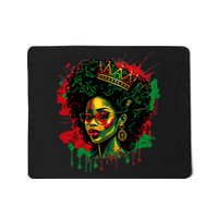 Black Queen Afro Melanin Woman Dripping Art Black History Mousepad