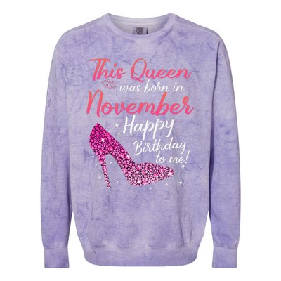 Black Queens Are Born In November Birthday Colorblast Crewneck Sweatshirt