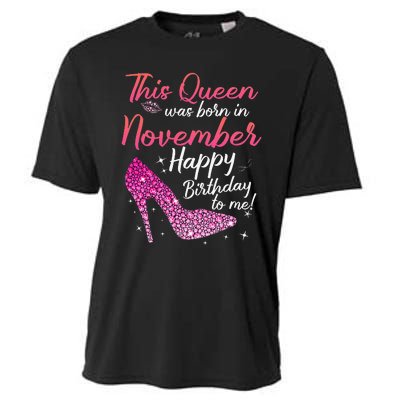 Black Queens Are Born In November Birthday Cooling Performance Crew T-Shirt