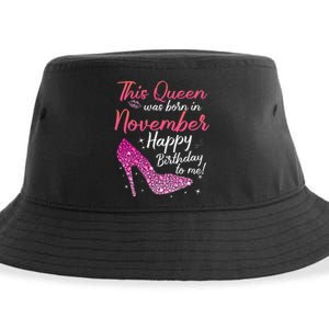 Black Queens Are Born In November Birthday Sustainable Bucket Hat