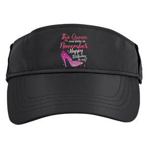 Black Queens Are Born In November Birthday Adult Drive Performance Visor