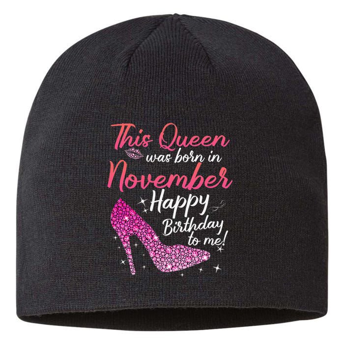 Black Queens Are Born In November Birthday Sustainable Beanie