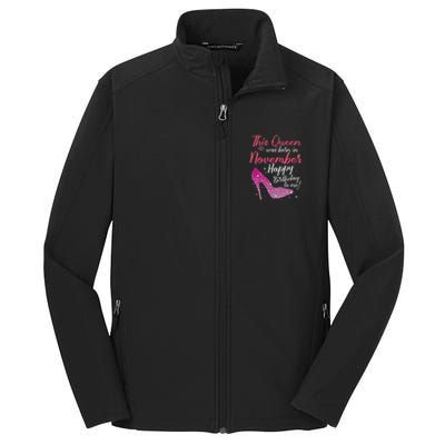 Black Queens Are Born In November Birthday Core Soft Shell Jacket