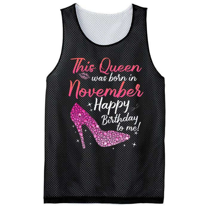 Black Queens Are Born In November Birthday Mesh Reversible Basketball Jersey Tank