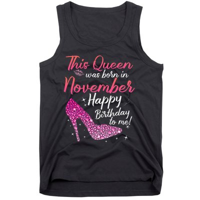 Black Queens Are Born In November Birthday Tank Top