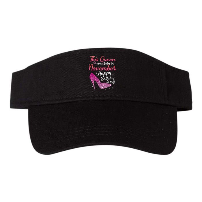 Black Queens Are Born In November Birthday Valucap Bio-Washed Visor