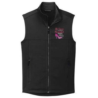 Black Queens Are Born In November Birthday Collective Smooth Fleece Vest