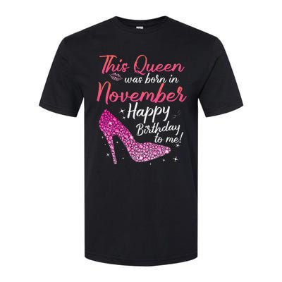 Black Queens Are Born In November Birthday Softstyle® CVC T-Shirt