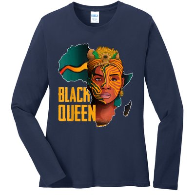 Black Queen Afro Melanin African Women Black History Ladies Long Sleeve Shirt