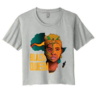 Black Queen Afro Melanin African Women Black History Women's Crop Top Tee