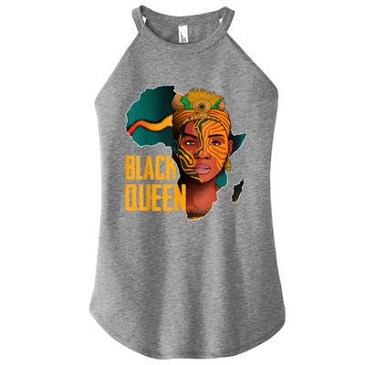 Black Queen Afro Melanin African Women Black History Women’s Perfect Tri Rocker Tank