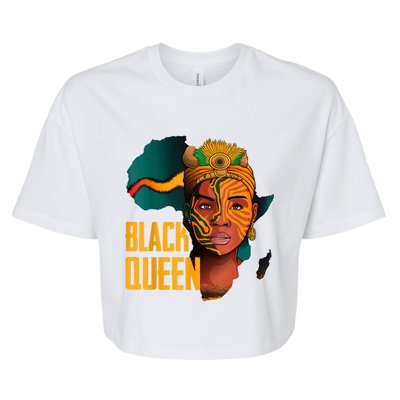 Black Queen Afro Melanin African Women Black History Bella+Canvas Jersey Crop Tee