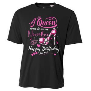 Black Queens Are Born In November Birthday Cooling Performance Crew T-Shirt