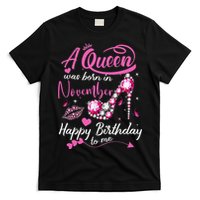 Black Queens Are Born In November Birthday T-Shirt