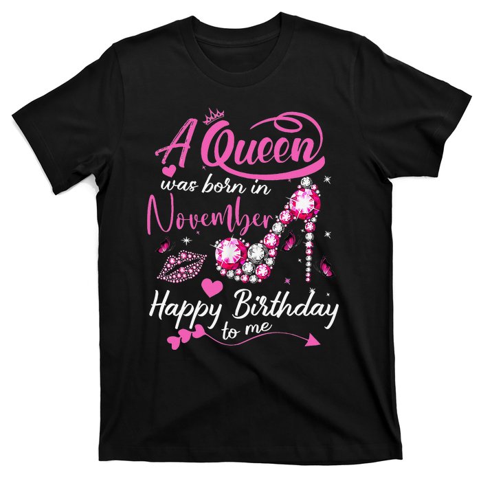 Black Queens Are Born In November Birthday T-Shirt