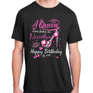 Black Queens Are Born In November Birthday Adult ChromaSoft Performance T-Shirt