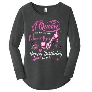 Black Queens Are Born In November Birthday Women's Perfect Tri Tunic Long Sleeve Shirt