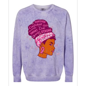 Black Queen African Women Pink Afro Breast Cancer Awareness Colorblast Crewneck Sweatshirt