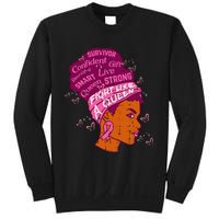 Black Queen African Women Pink Afro Breast Cancer Awareness Sweatshirt