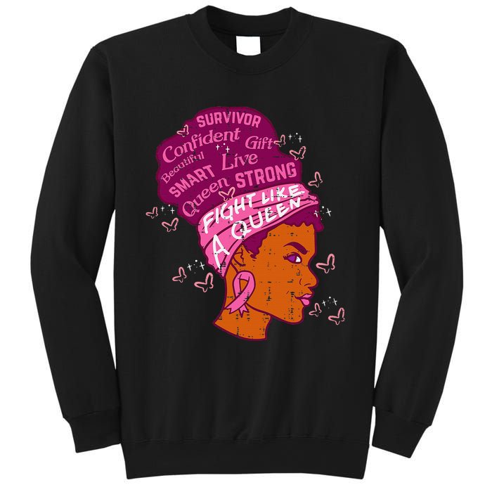 Black Queen African Women Pink Afro Breast Cancer Awareness Sweatshirt