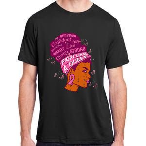 Black Queen African Women Pink Afro Breast Cancer Awareness Adult ChromaSoft Performance T-Shirt