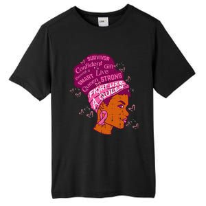 Black Queen African Women Pink Afro Breast Cancer Awareness Tall Fusion ChromaSoft Performance T-Shirt