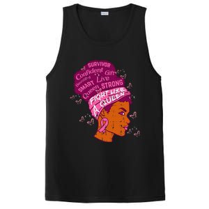 Black Queen African Women Pink Afro Breast Cancer Awareness PosiCharge Competitor Tank