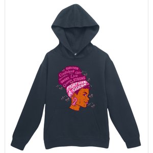 Black Queen African Women Pink Afro Breast Cancer Awareness Urban Pullover Hoodie