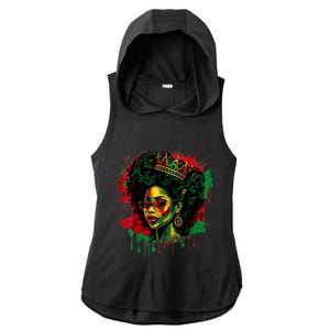 Black Queen Afro Melanin Woman Dripping Art Black History Ladies PosiCharge Tri-Blend Wicking Draft Hoodie Tank