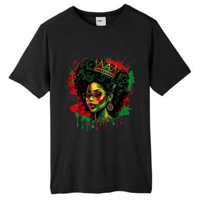 Black Queen Afro Melanin Woman Dripping Art Black History Tall Fusion ChromaSoft Performance T-Shirt