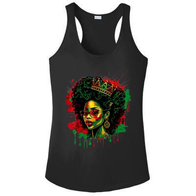 Black Queen Afro Melanin Woman Dripping Art Black History Ladies PosiCharge Competitor Racerback Tank