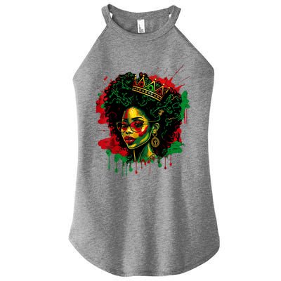 Black Queen Afro Melanin Woman Dripping Art Black History Women's Perfect Tri Rocker Tank