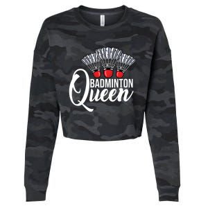 Badminton Queen Badminton Player Shuttlecock Sports Smash Gift Cropped Pullover Crew