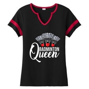 Badminton Queen Badminton Player Shuttlecock Sports Smash Gift Ladies Halftime Notch Neck Tee