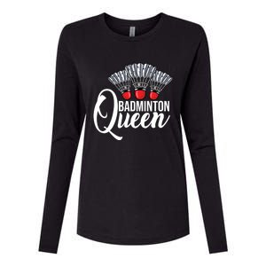 Badminton Queen Badminton Player Shuttlecock Sports Smash Gift Womens Cotton Relaxed Long Sleeve T-Shirt