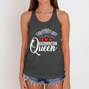 Badminton Queen Badminton Player Shuttlecock Sports Smash Gift Women's Knotted Racerback Tank