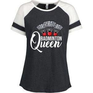 Badminton Queen Badminton Player Shuttlecock Sports Smash Gift Enza Ladies Jersey Colorblock Tee