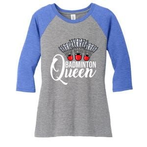 Badminton Queen Badminton Player Shuttlecock Sports Smash Gift Women's Tri-Blend 3/4-Sleeve Raglan Shirt