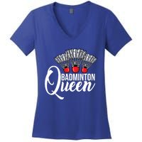 Badminton Queen Badminton Player Shuttlecock Sports Smash Gift Women's V-Neck T-Shirt