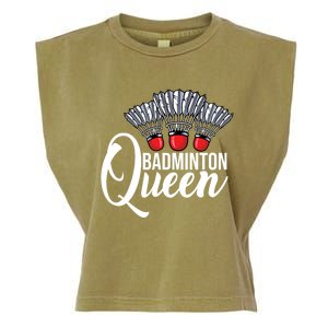 Badminton Queen Badminton Player Shuttlecock Sports Smash Gift Garment-Dyed Women's Muscle Tee