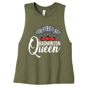 Badminton Queen Badminton Player Shuttlecock Sports Smash Gift Women's Racerback Cropped Tank