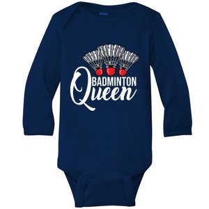 Badminton Queen Badminton Player Shuttlecock Sports Smash Gift Baby Long Sleeve Bodysuit