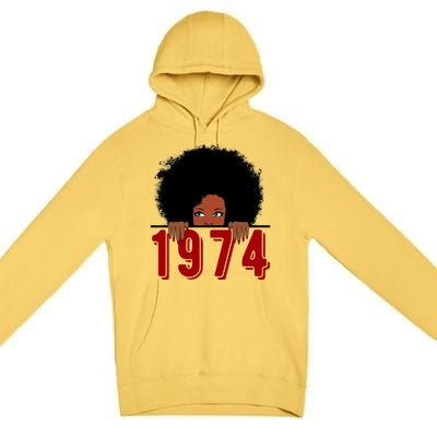 Black Queen Born In 1974 46th Yrs Old Awesome Birthday Funny Gift Cool Gift Premium Pullover Hoodie