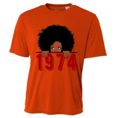 Black Queen Born In 1974 46th Yrs Old Awesome Birthday Funny Gift Cool Gift Cooling Performance Crew T-Shirt