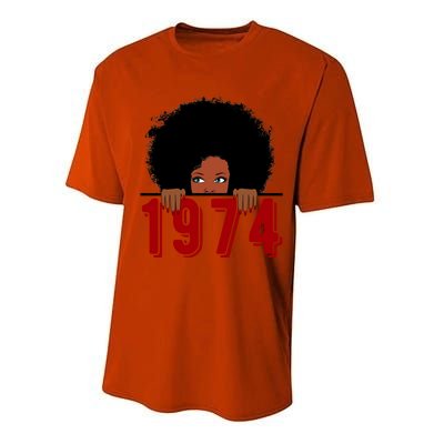 Black Queen Born In 1974 46th Yrs Old Awesome Birthday Funny Gift Cool Gift Performance Sprint T-Shirt