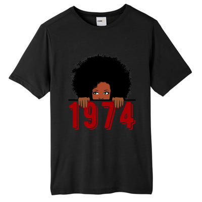 Black Queen Born In 1974 46th Yrs Old Awesome Birthday Funny Gift Cool Gift Tall Fusion ChromaSoft Performance T-Shirt